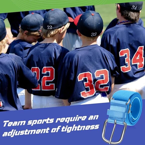 NEW Lot of 2x [Hercicy] Blue Baseball/Softball Uniform Adjustable Youth Belts - Picture 2 of 7